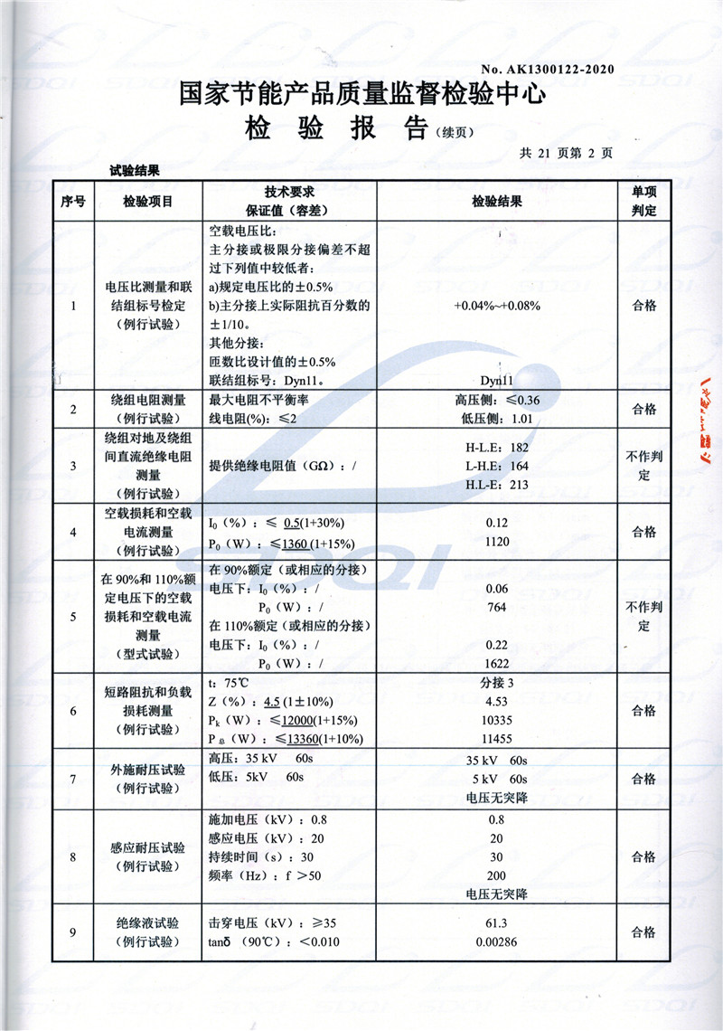 高低压试验报告-S11-1250广州广州广州油浸式变压器-2.jpg